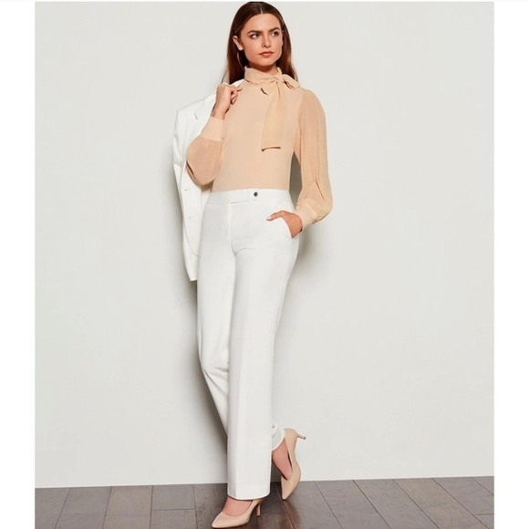 Calvin Klein Classic Fit White Trousers Size 8 - Picture 15 of 16